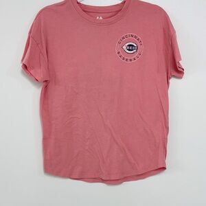 Majestic Pink Cincinnati Baseball Tee MEDIUM